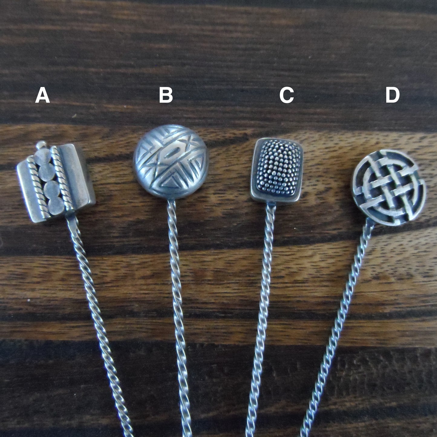Sterling Hat Pins-Shapes