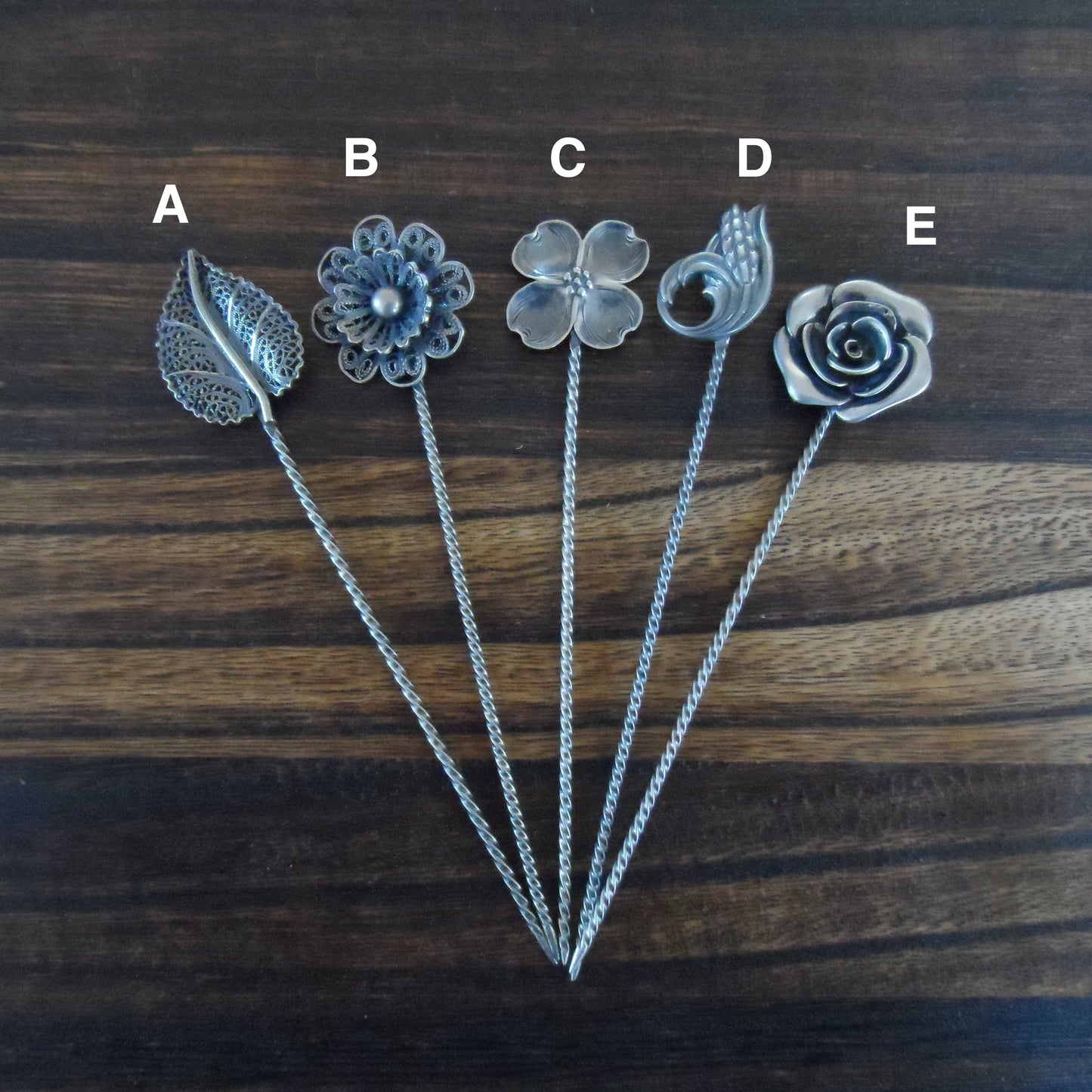 Hat Pins-Flowers and Leaves